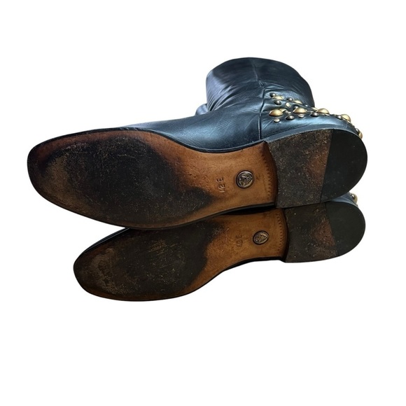 GUCCI Babouska Studded Knee High Tall Leather Boots - Picture 11 of 16